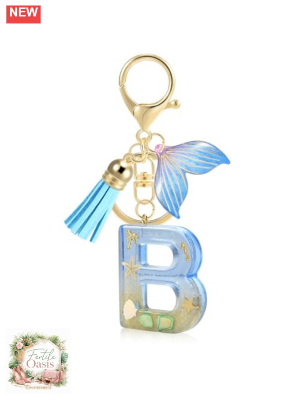 Initial Letter Keychain for Women, Tassel Car Key Ring, Resin Sequined Charm